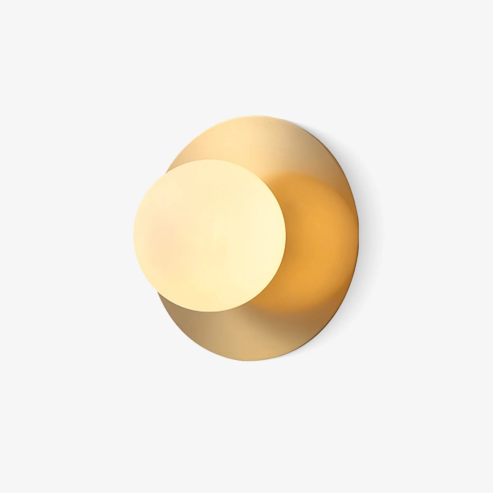 Godfrey Modern Minimalist Round Art Brass Glass Wall Lamp