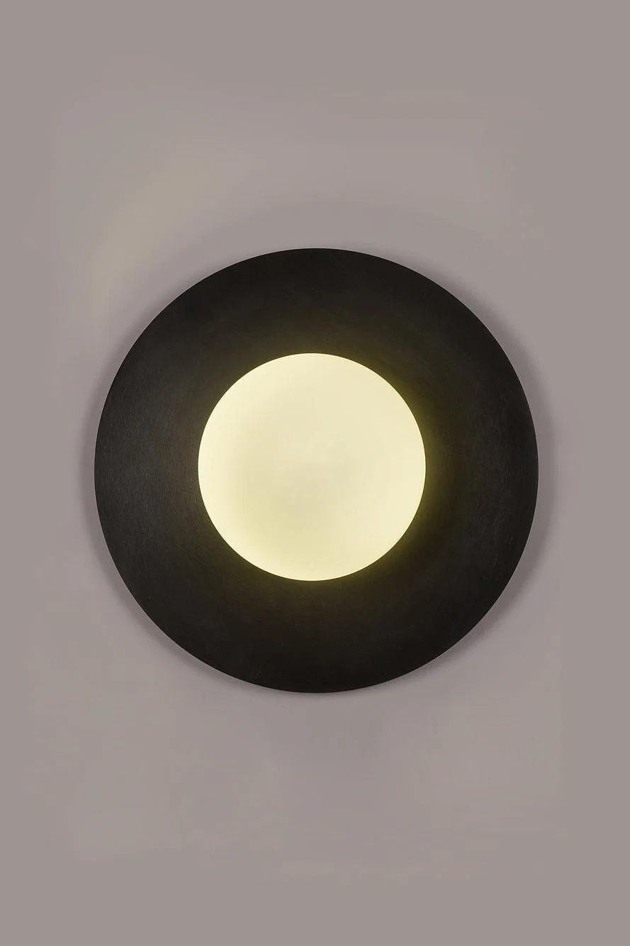 Godfrey Modern Minimalist Round Art Brass Glass Wall Lamp - Image 13