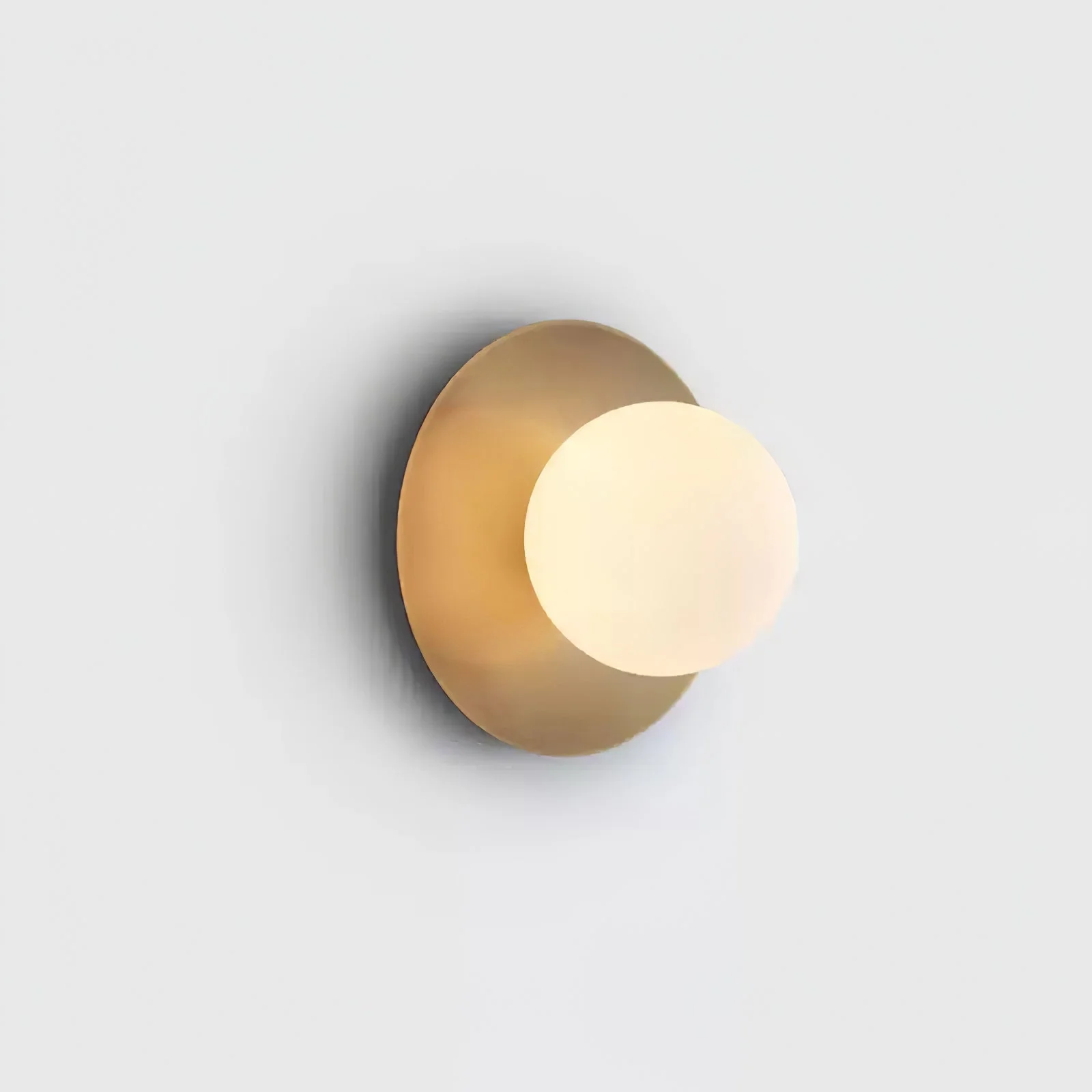 Godfrey Modern Minimalist Round Art Brass Glass Wall Lamp - Image 17