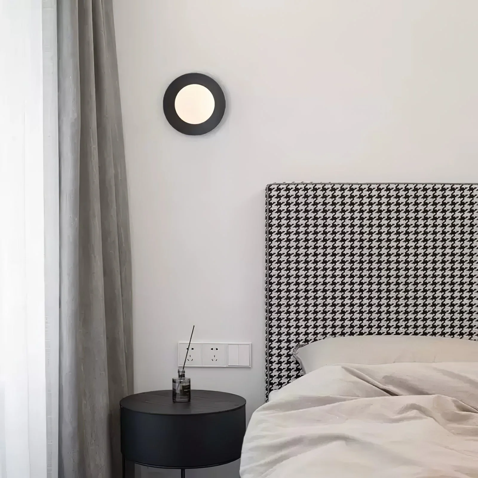 Godfrey Modern Minimalist Round Art Brass Glass Wall Lamp - Image 20