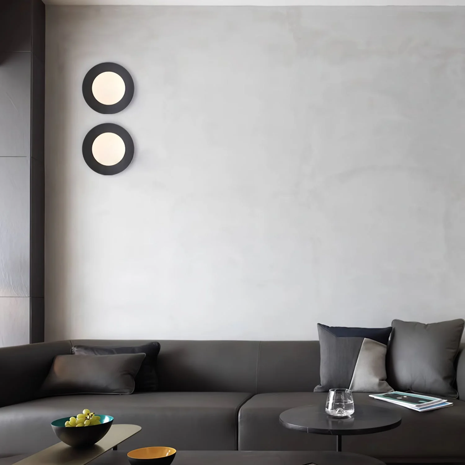 Godfrey Modern Minimalist Round Art Brass Glass Wall Lamp - Image 21