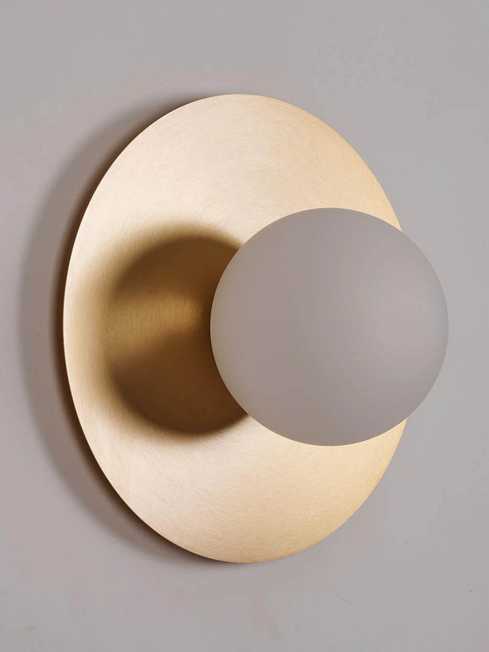 Godfrey Modern Minimalist Round Art Brass Glass Wall Lamp - Image 38