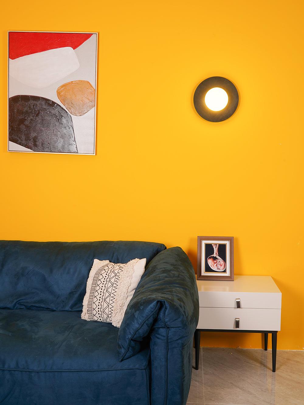 Godfrey Modern Minimalist Round Art Brass Glass Wall Lamp - Image 39