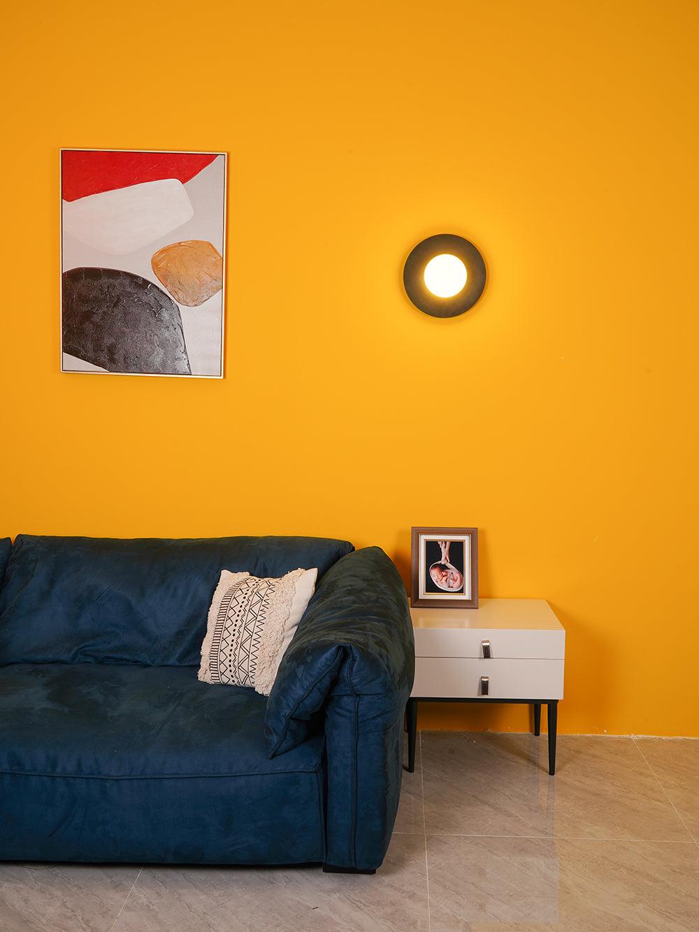 Godfrey Modern Minimalist Round Art Brass Glass Wall Lamp - Image 43