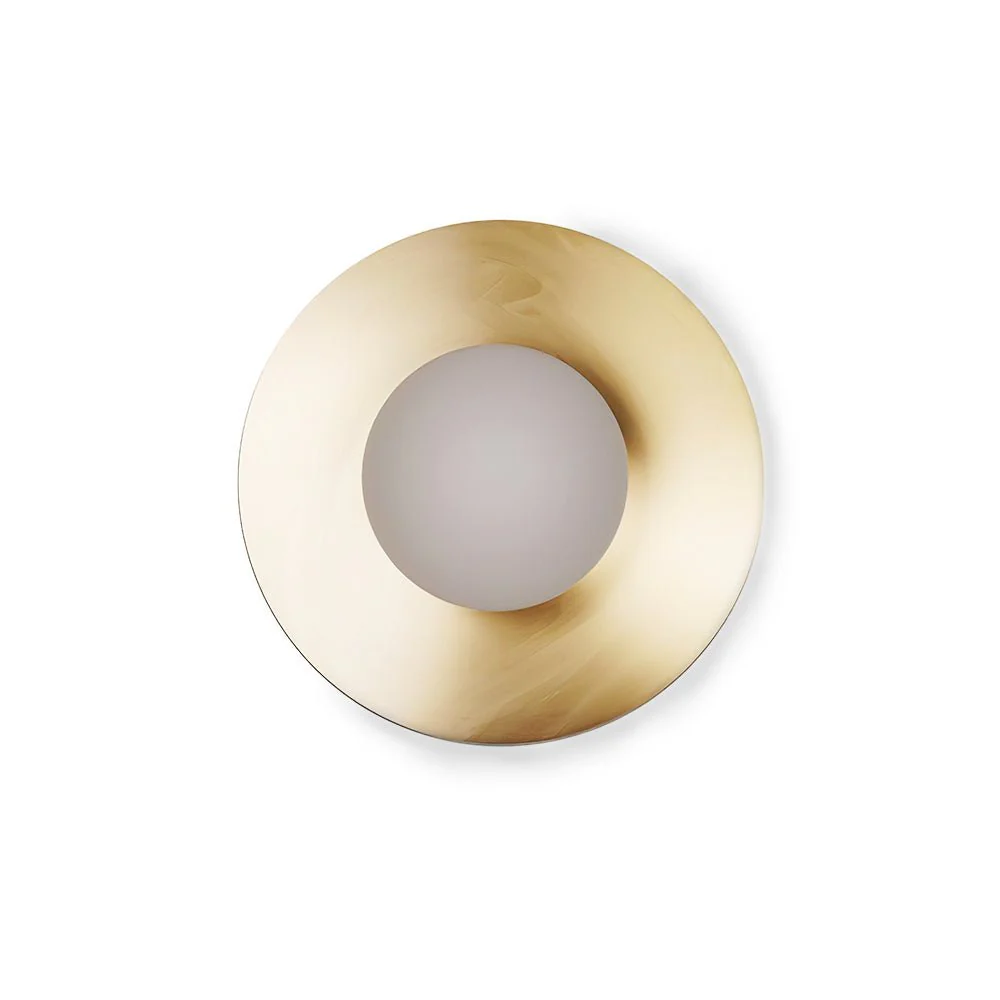 Godfrey Modern Minimalist Round Art Brass Glass Wall Lamp - Image 6