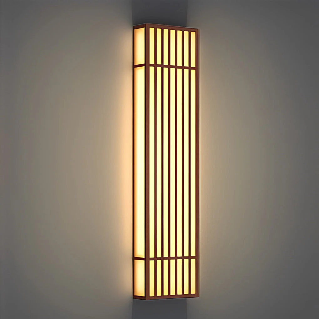 Grateful Retro Vertical Stripe Grid Steel Outdoor Wall Lamp - Image 13