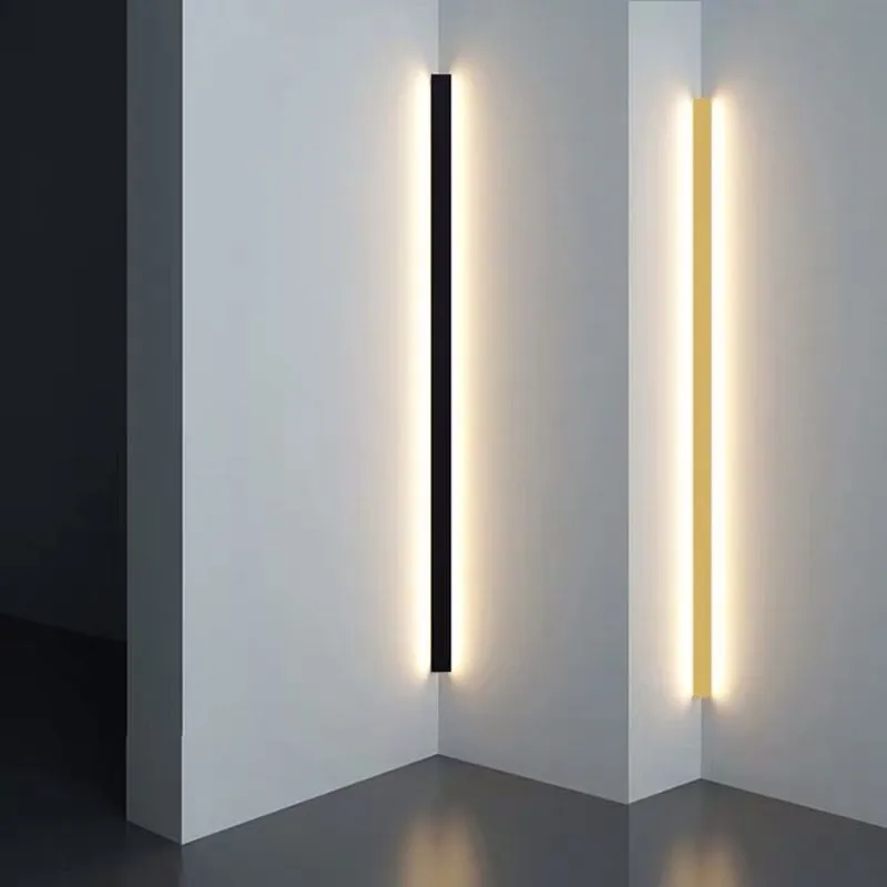 Gravo Minimalist Linear Metal/ Wall Lamp, Gold/Black/White - Image 2