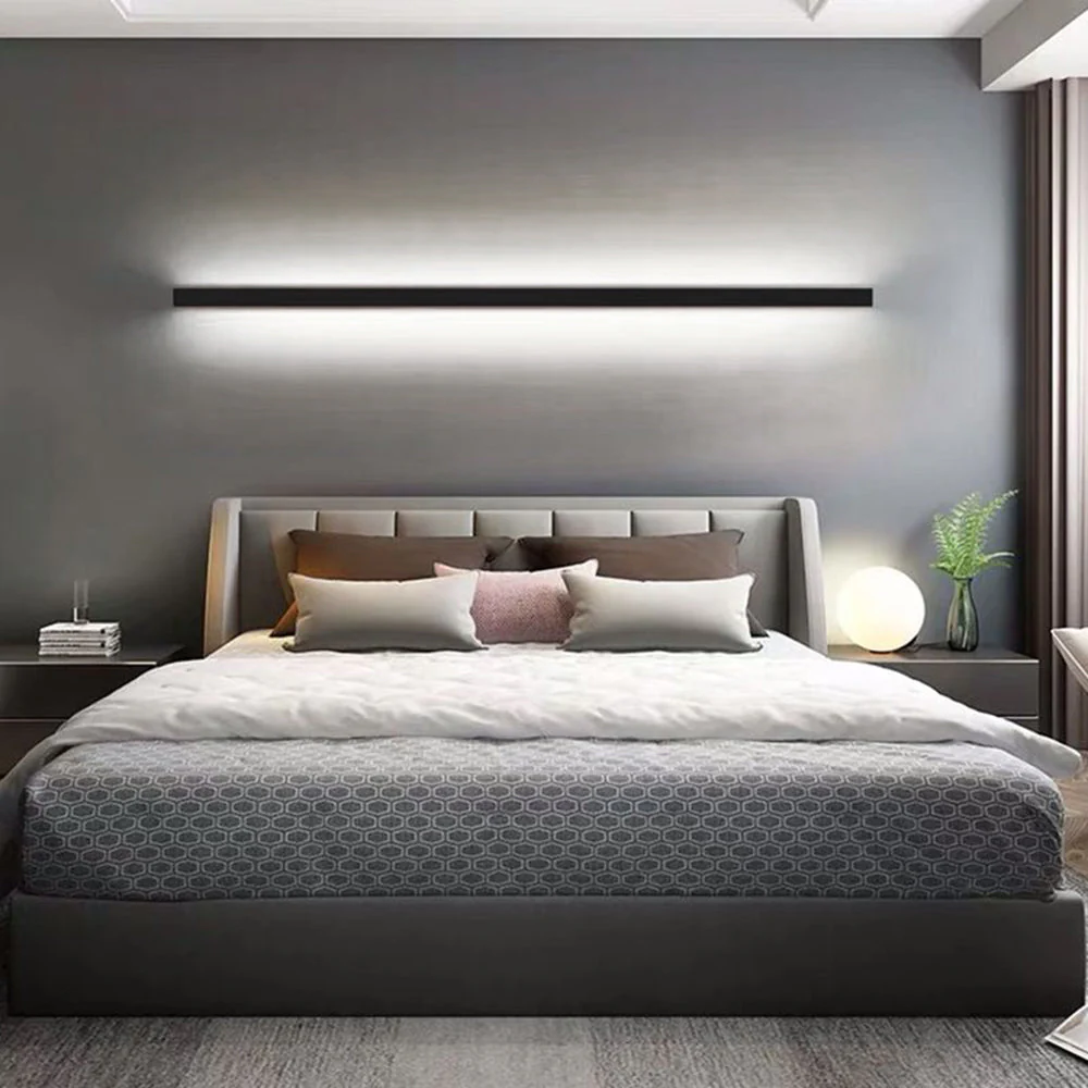 Gravo Minimalist Linear Metal/ Wall Lamp, Gold/Black/White - Image 4