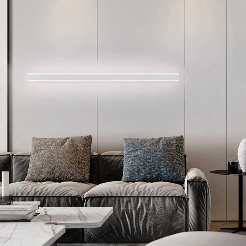 Gravo Minimalist Linear Metal/ Wall Lamp, Gold/Black/White - Image 7