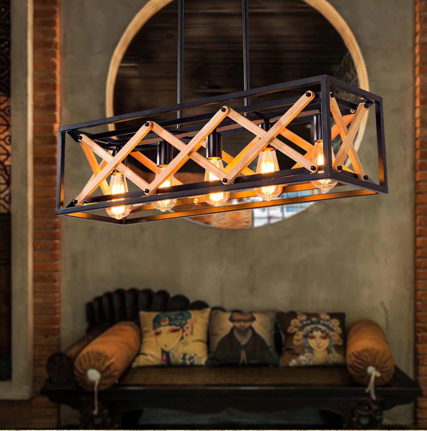 Grid Kitchen Island Rectangle Chandelier - Image 19