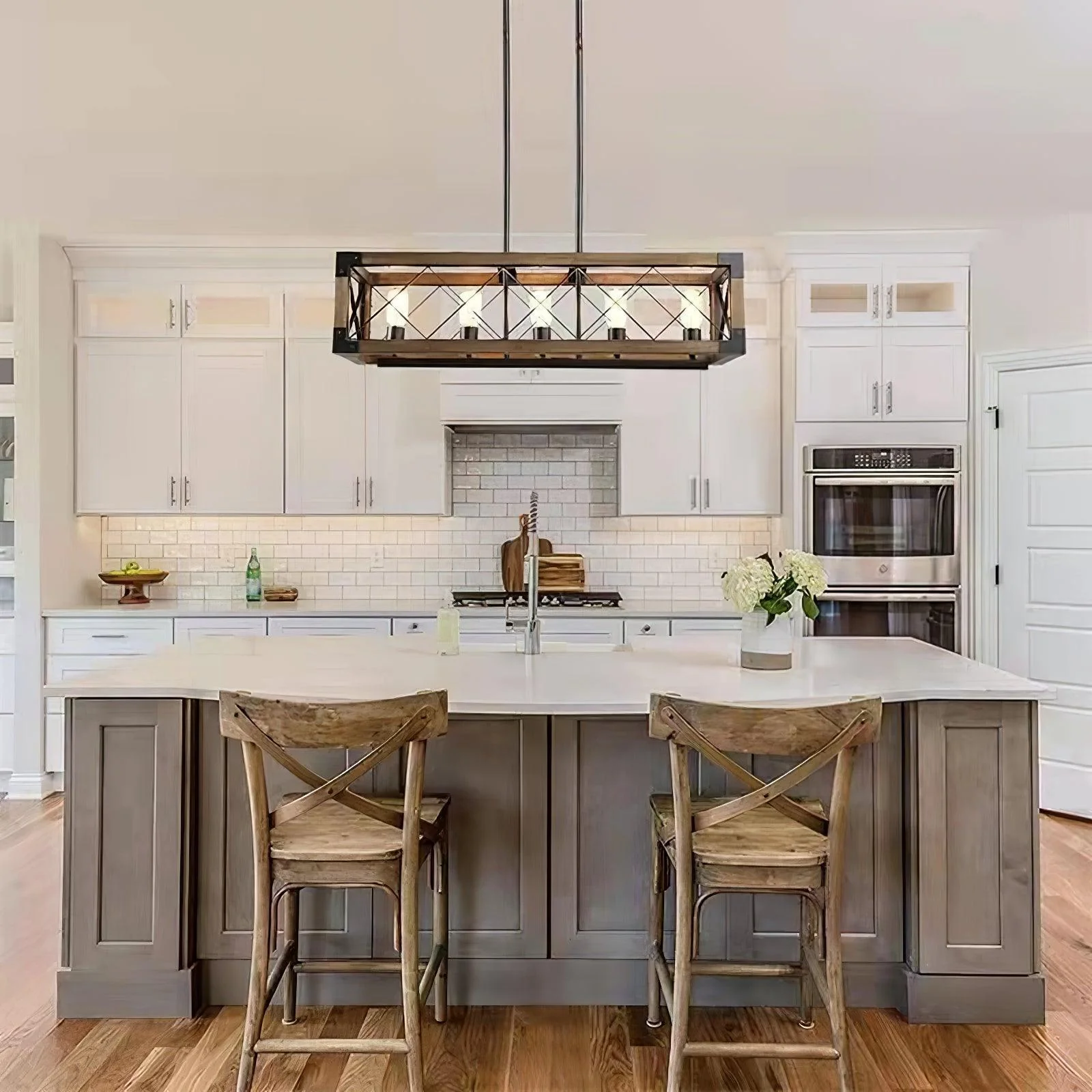 Grid Kitchen Island Rectangle Chandelier - Image 23