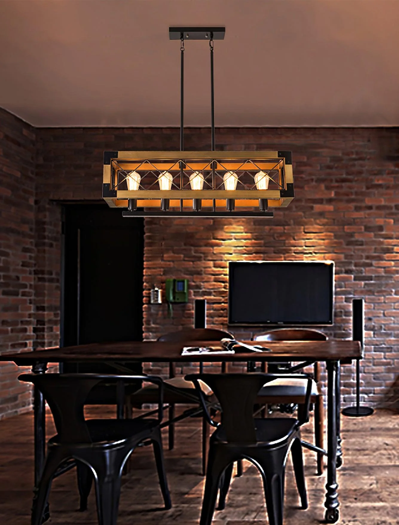 Grid Kitchen Island Rectangle Chandelier - Image 7
