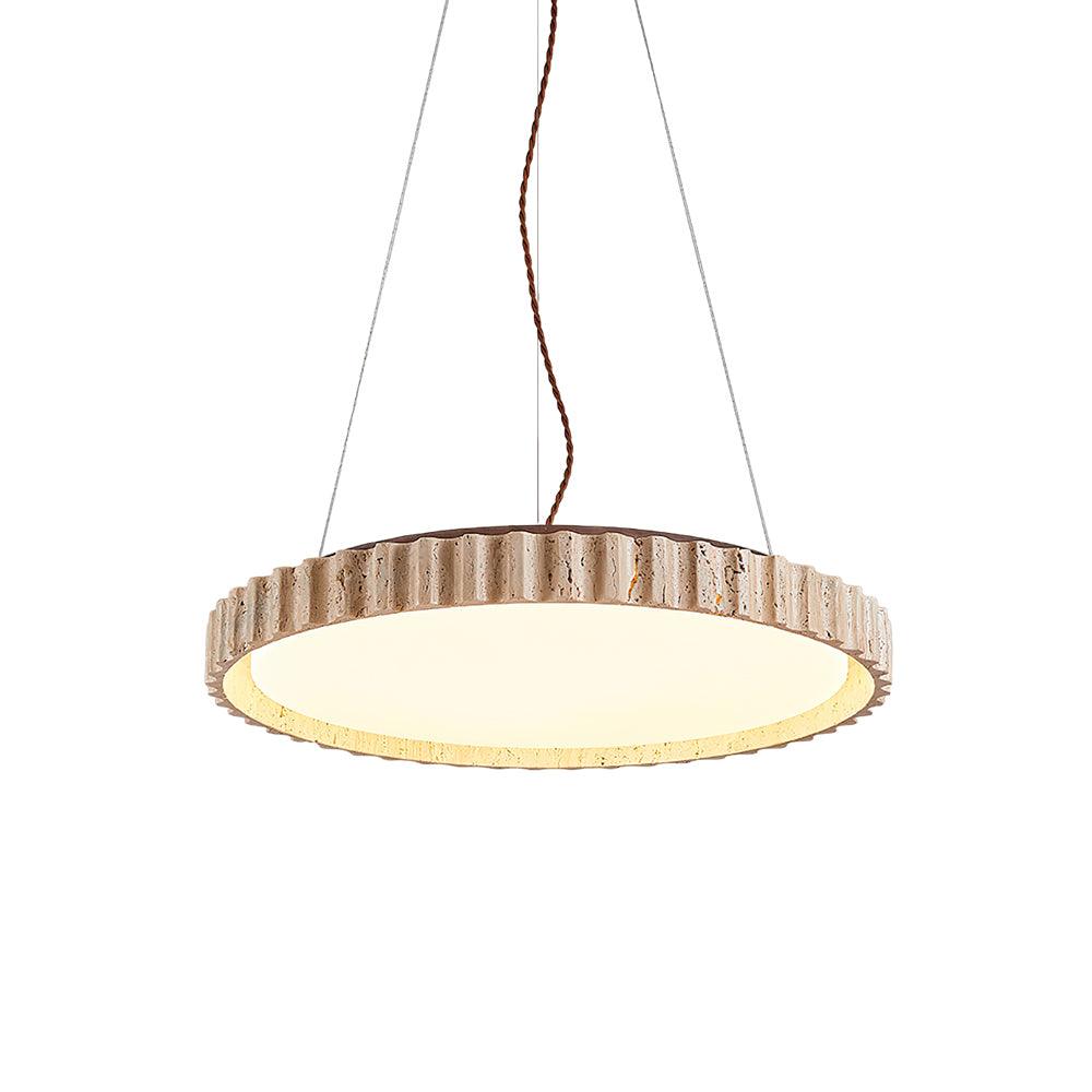 Grove Circle Wabi-Sabi Travertine Pendant Light