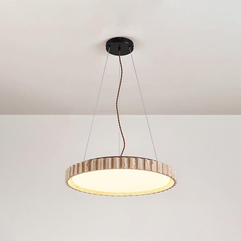 Grove Circle Wabi-Sabi Travertine Pendant Light - Image 14