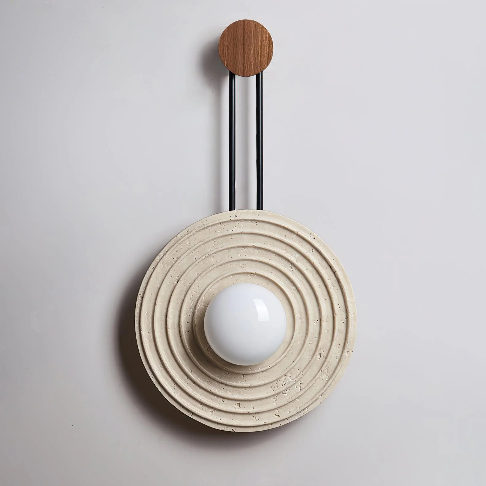 Growth Ring Contemporary Travertine Wall Light - Image 18