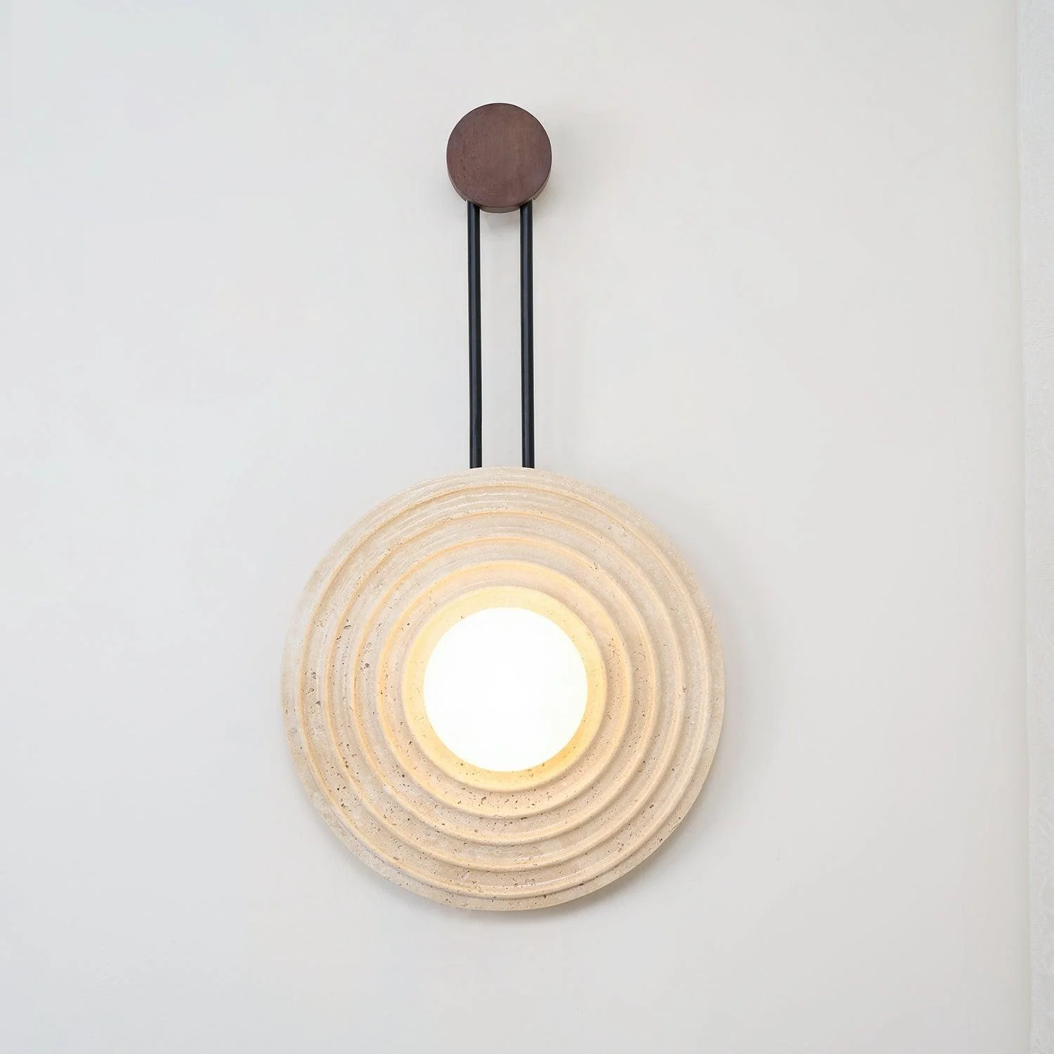 Growth Ring Contemporary Travertine Wall Light - Image 21