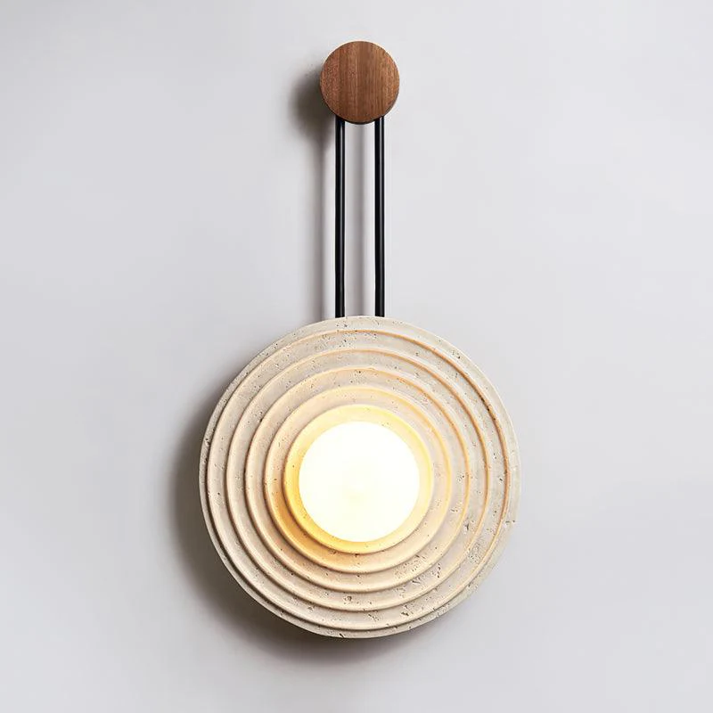 Growth Ring Contemporary Travertine Wall Light - Image 30