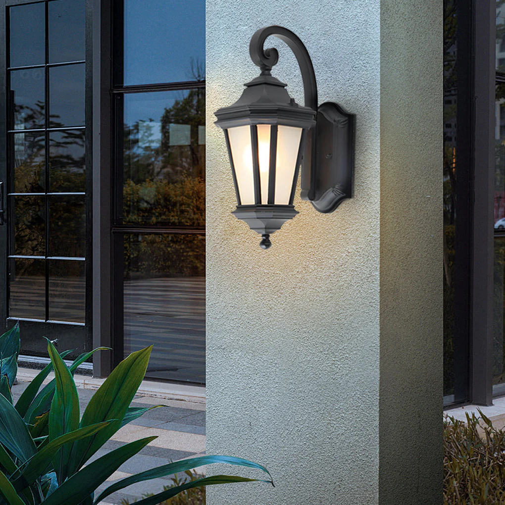 Guinevere Minimalist Frosted European Glass Outdoor Wall Lamp - Image 2
