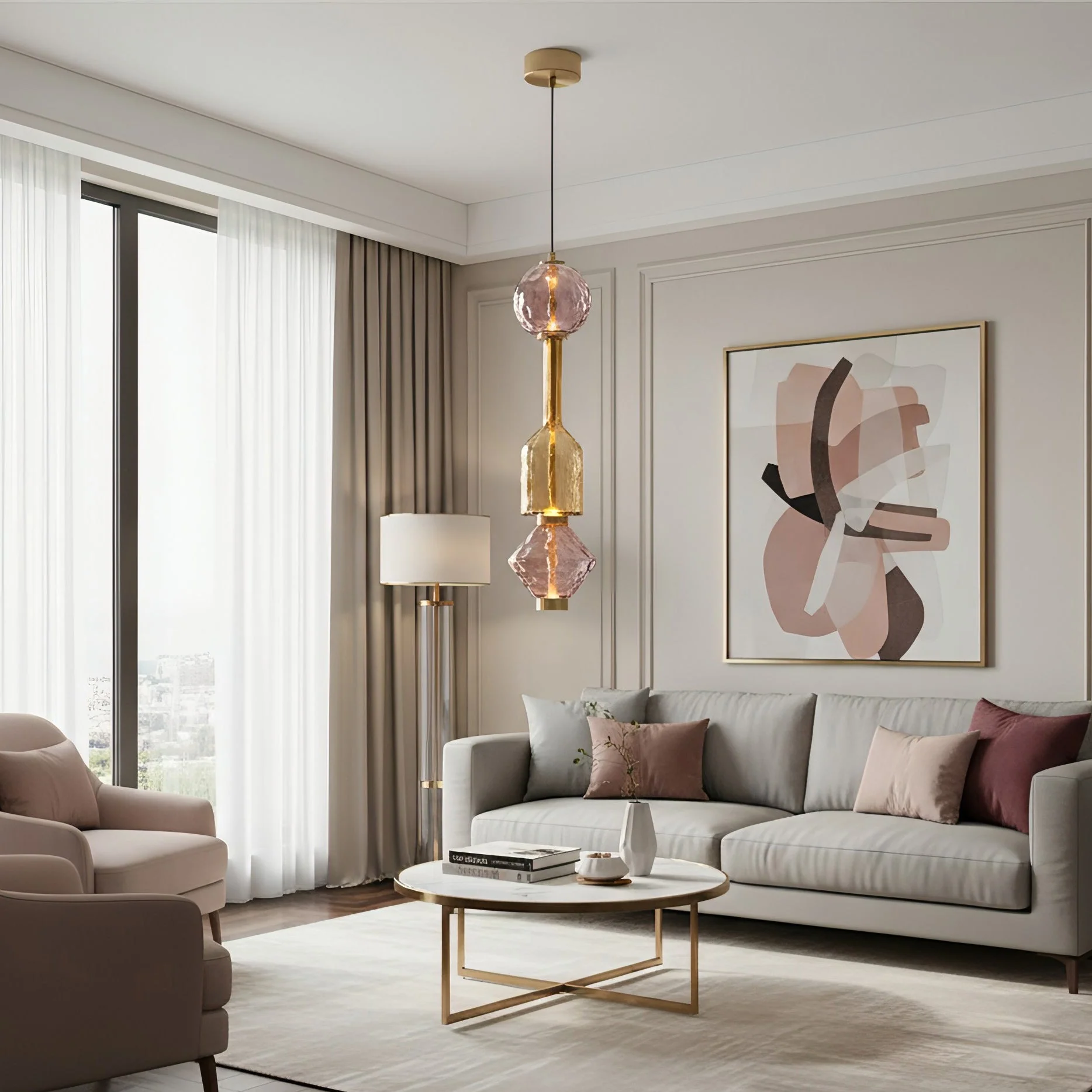 Gusto Modern Glass Pendant Light - Image 2