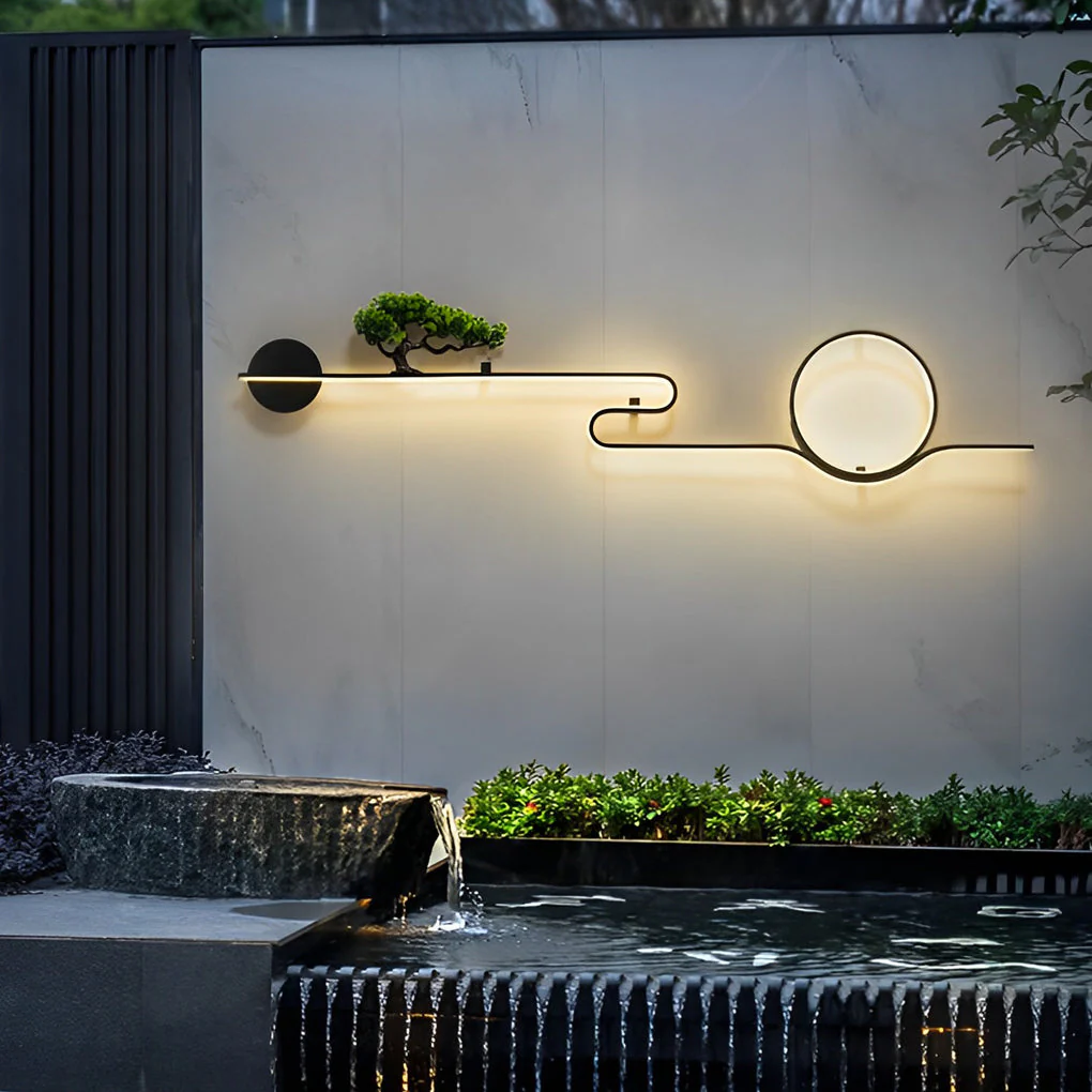 Gwendolyn Moon Tree Scenery LED Retro Outdoor Wall Lights - Image 4