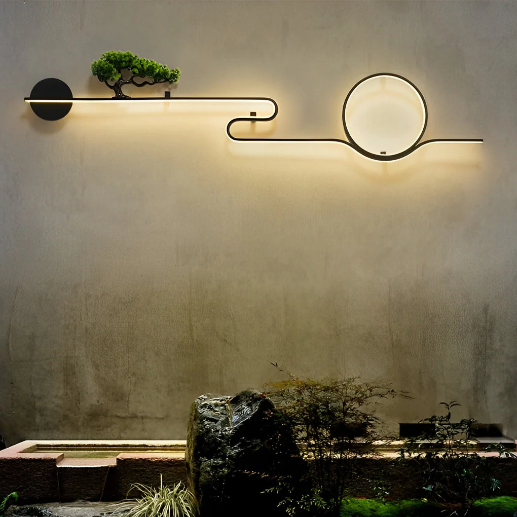 Gwendolyn Moon Tree Scenery LED Retro Outdoor Wall Lights - Image 5