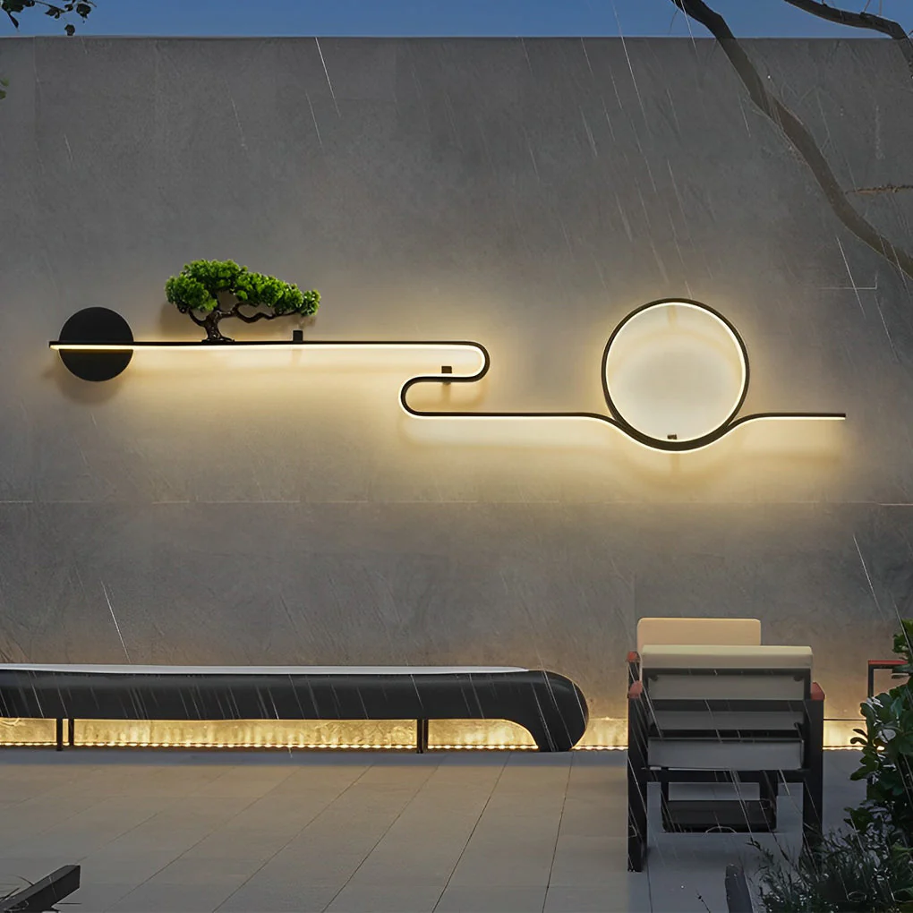 Gwendolyn Moon Tree Scenery LED Retro Outdoor Wall Lights - Image 7