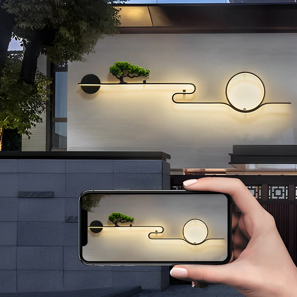 Gwendolyn Moon Tree Scenery LED Retro Outdoor Wall Lights - Image 9