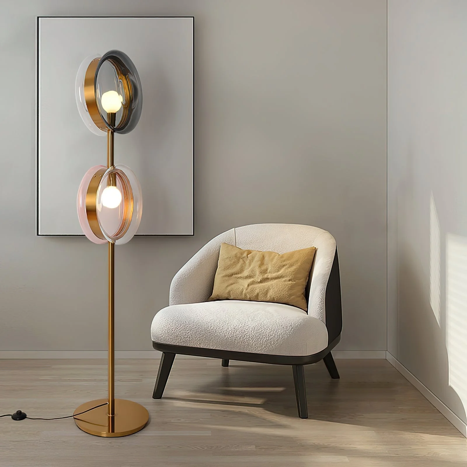 Hailie Contemporary Glass Floor Lamp - Image 4