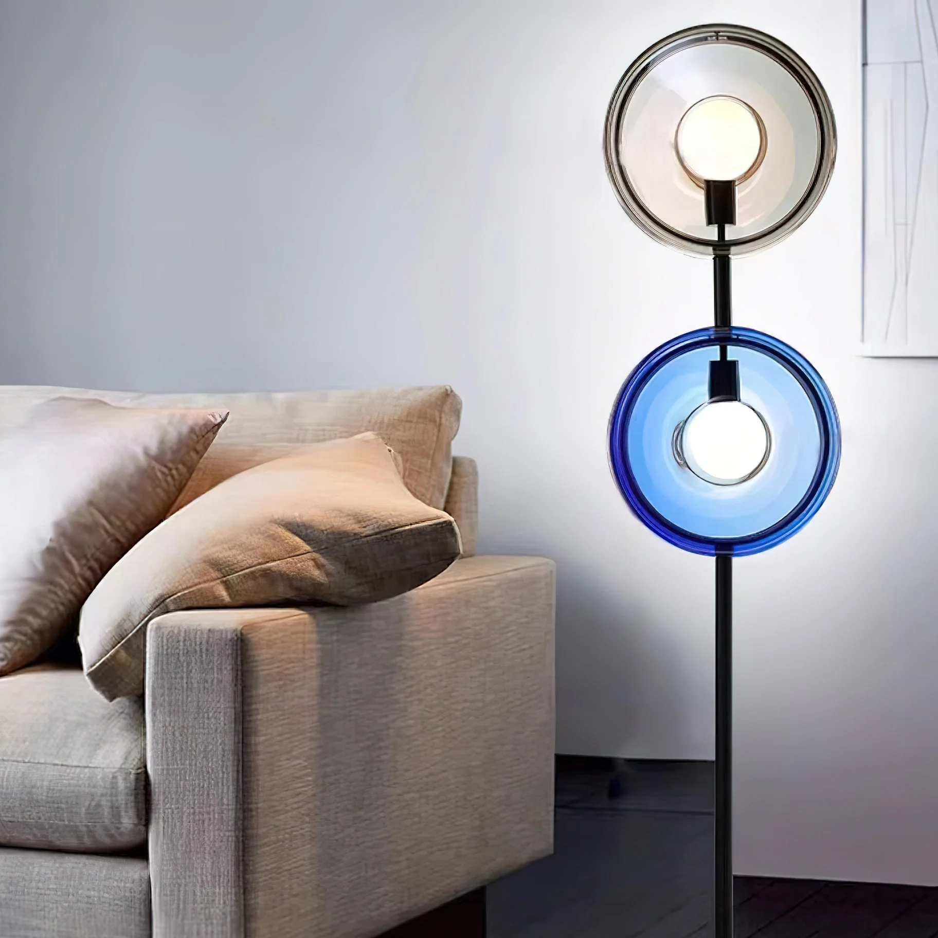 Hailie Contemporary Glass Floor Lamp - Image 5