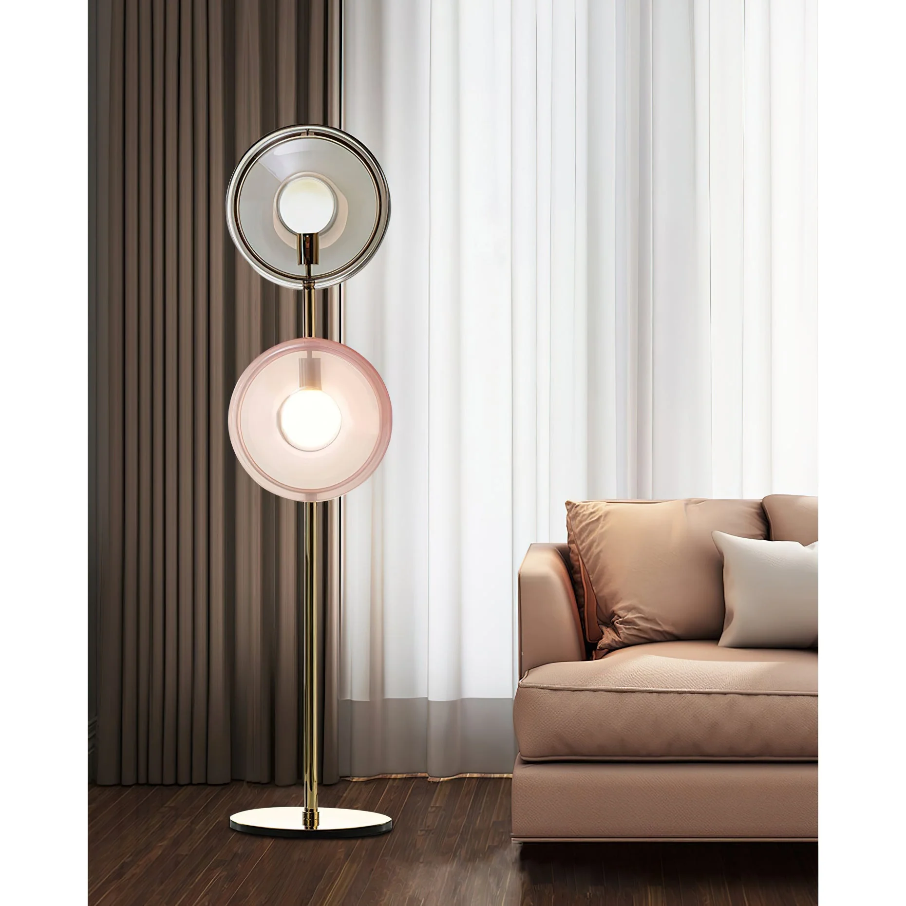Hailie Contemporary Glass Floor Lamp - Image 6
