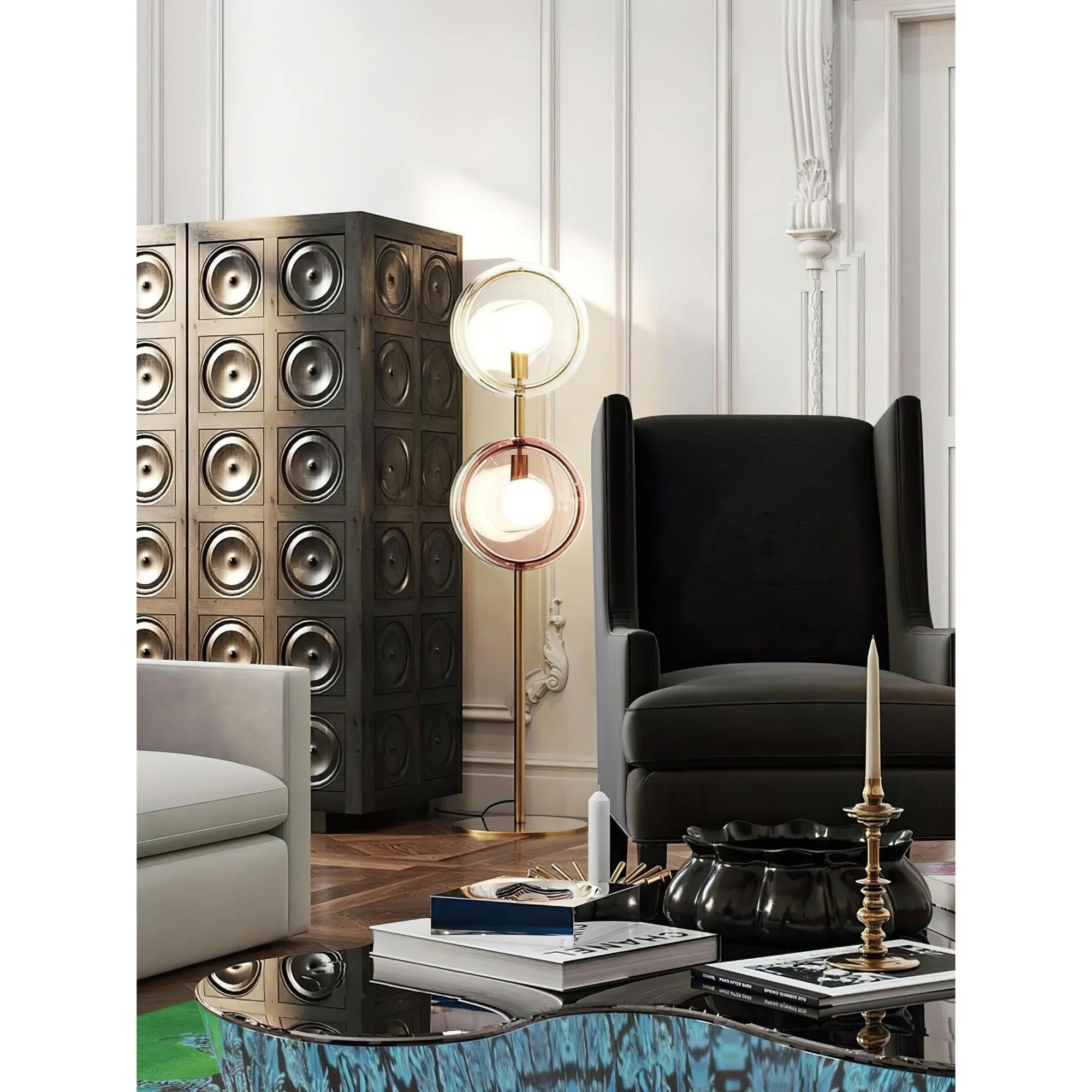 Hailie Contemporary Glass Floor Lamp - Image 8