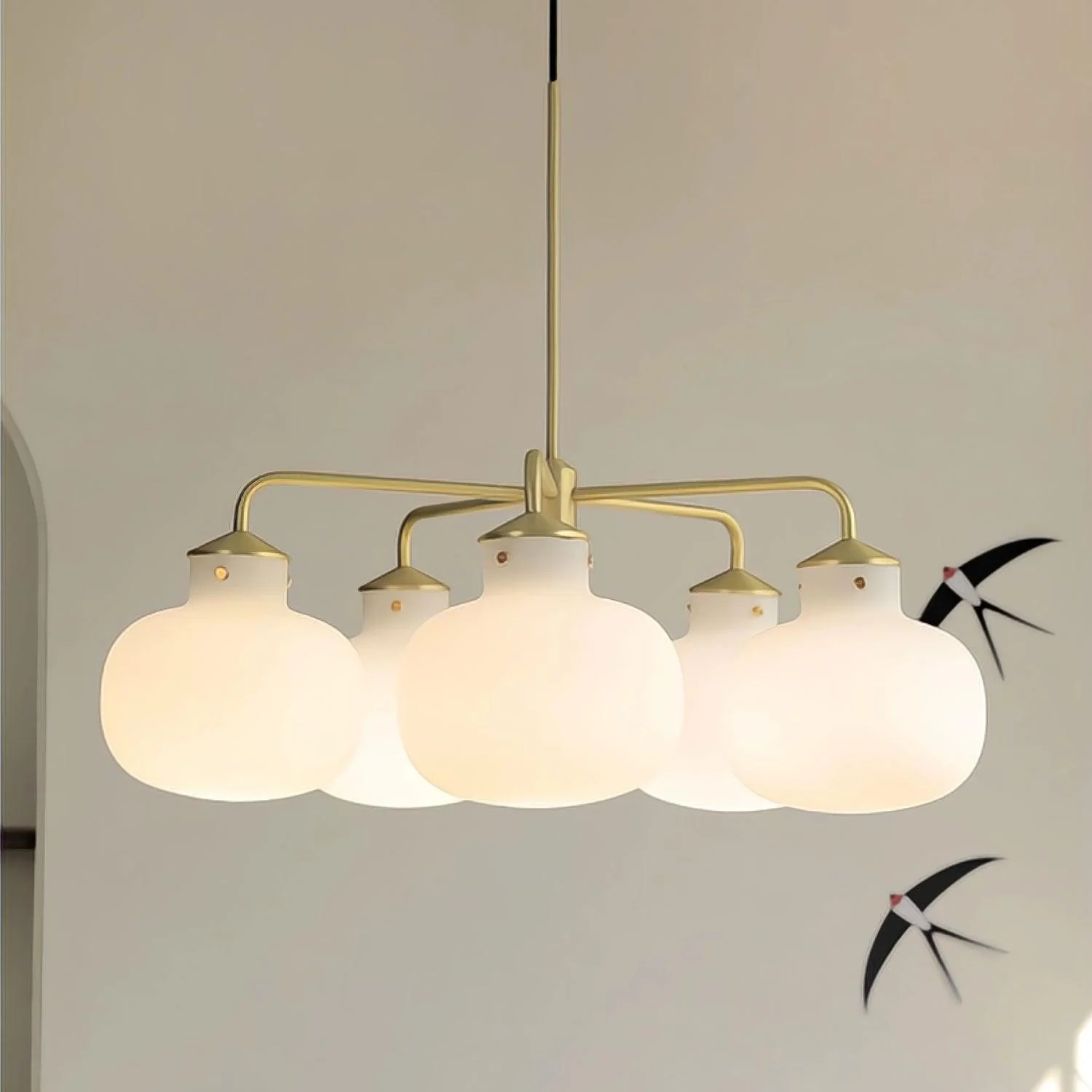 Halo Contemporary Glass Pendant Lamp - Image 4