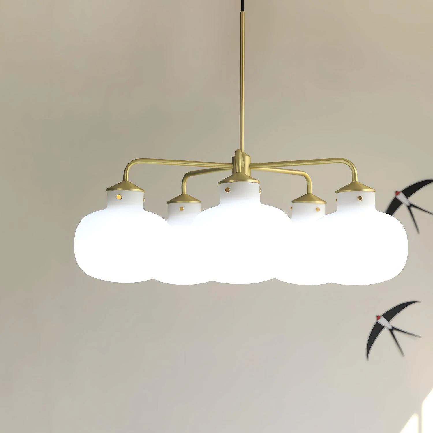 Halo Contemporary Glass Pendant Lamp - Image 6