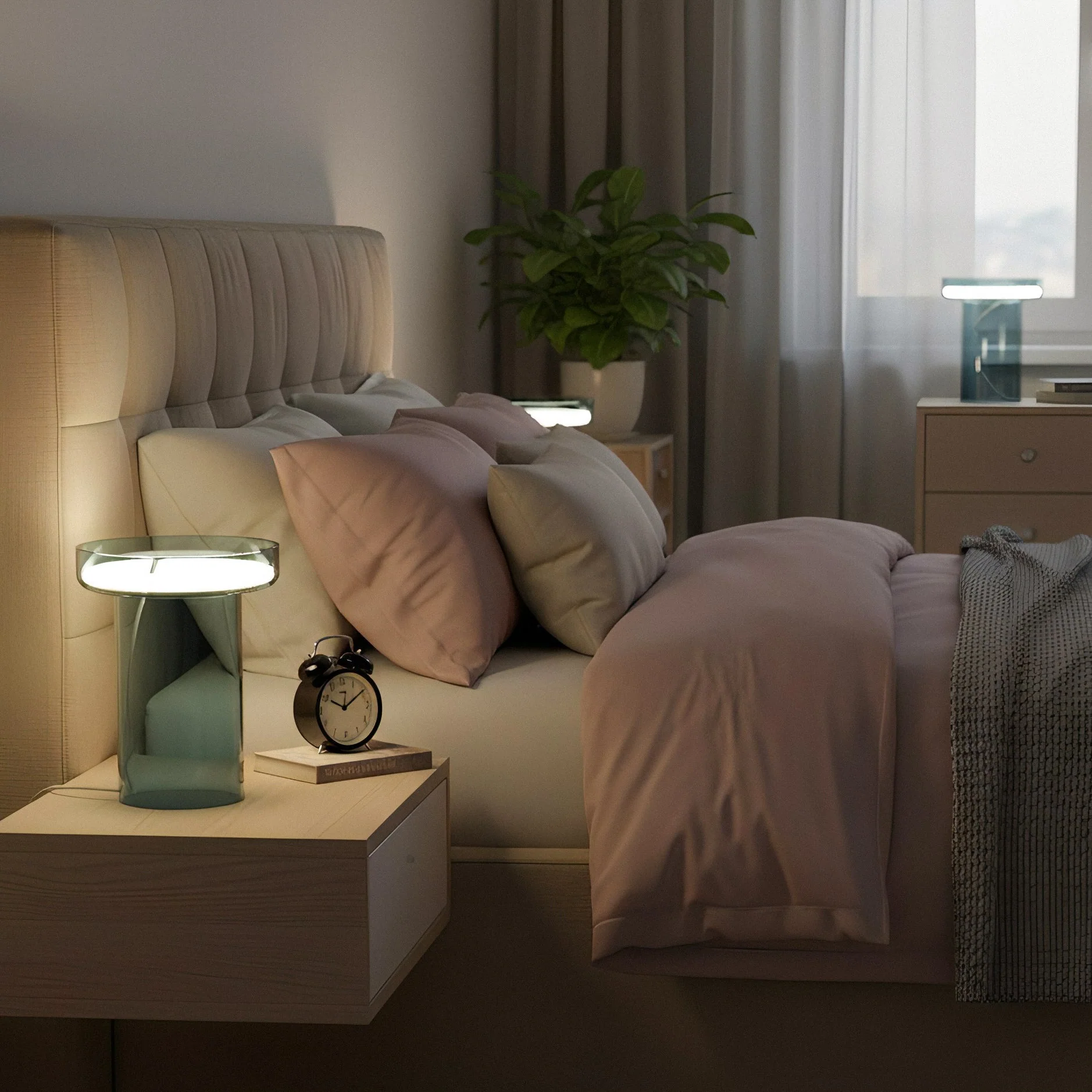 Halo Modern Glass Table Lamp - Image 4