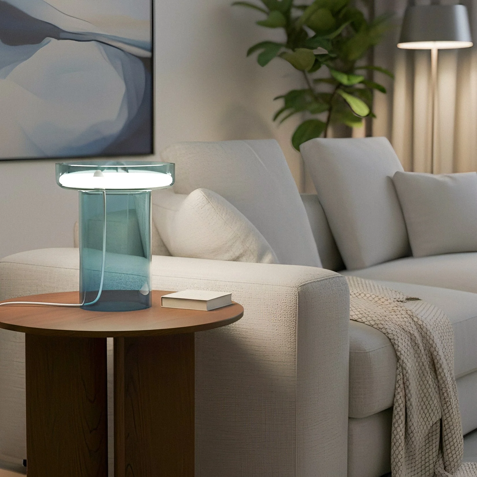 Halo Modern Glass Table Lamp - Image 5