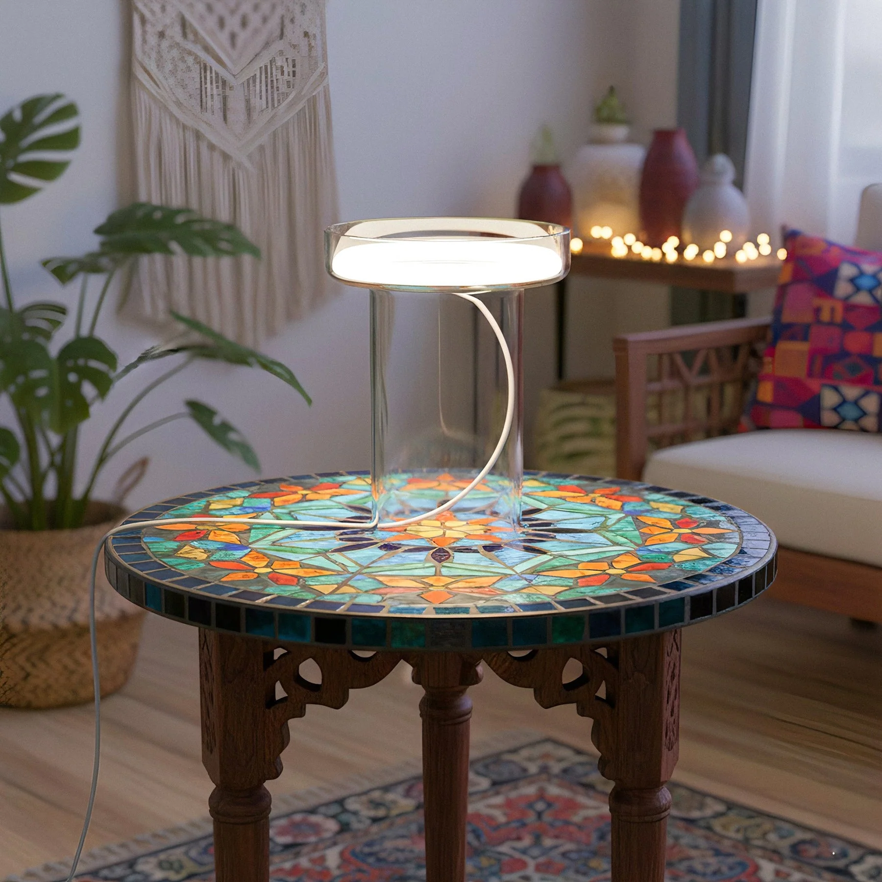 Halo Modern Glass Table Lamp - Image 6