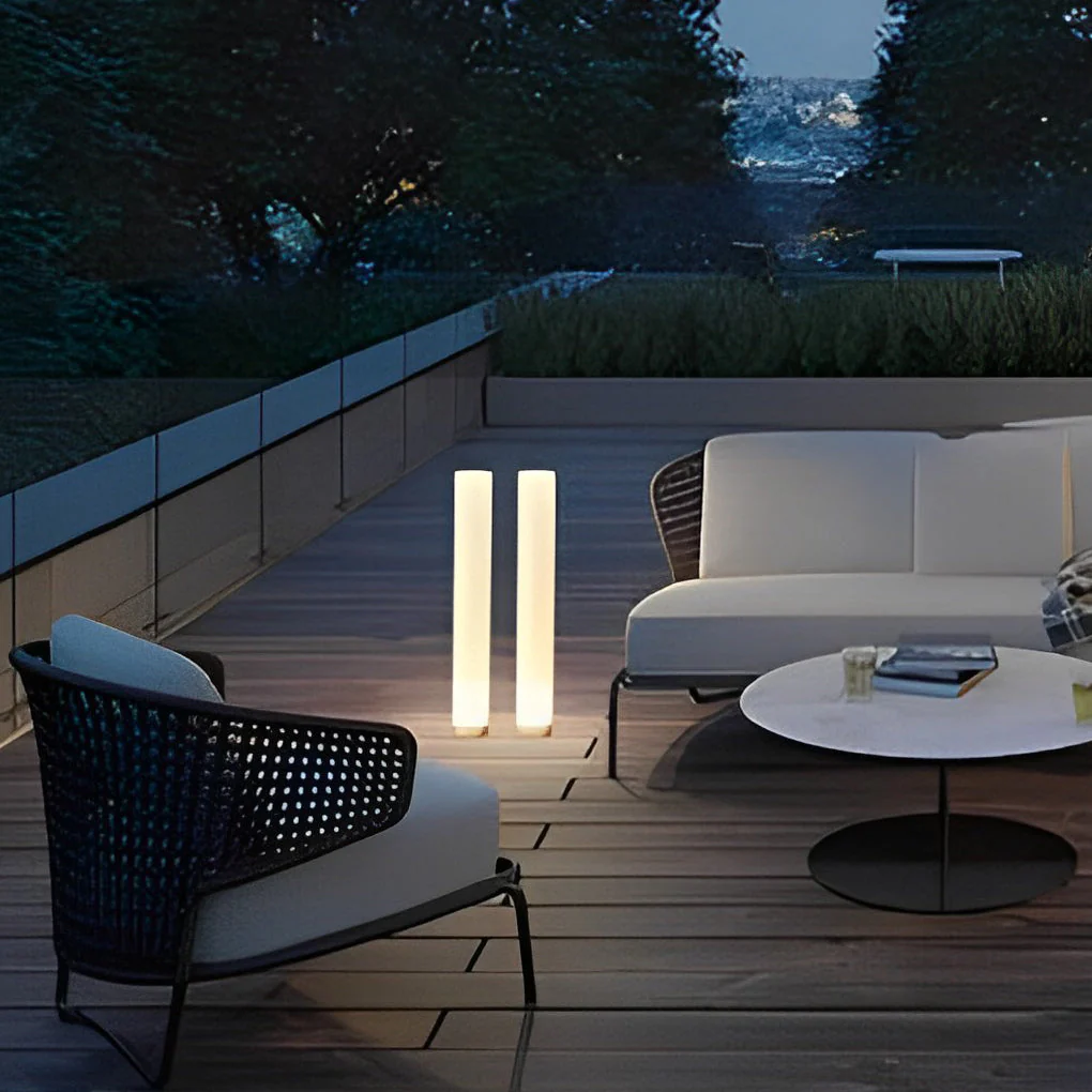 Hana Long Cylindrical Modern ABS Outdoor Lawn Post Lights - Image 11