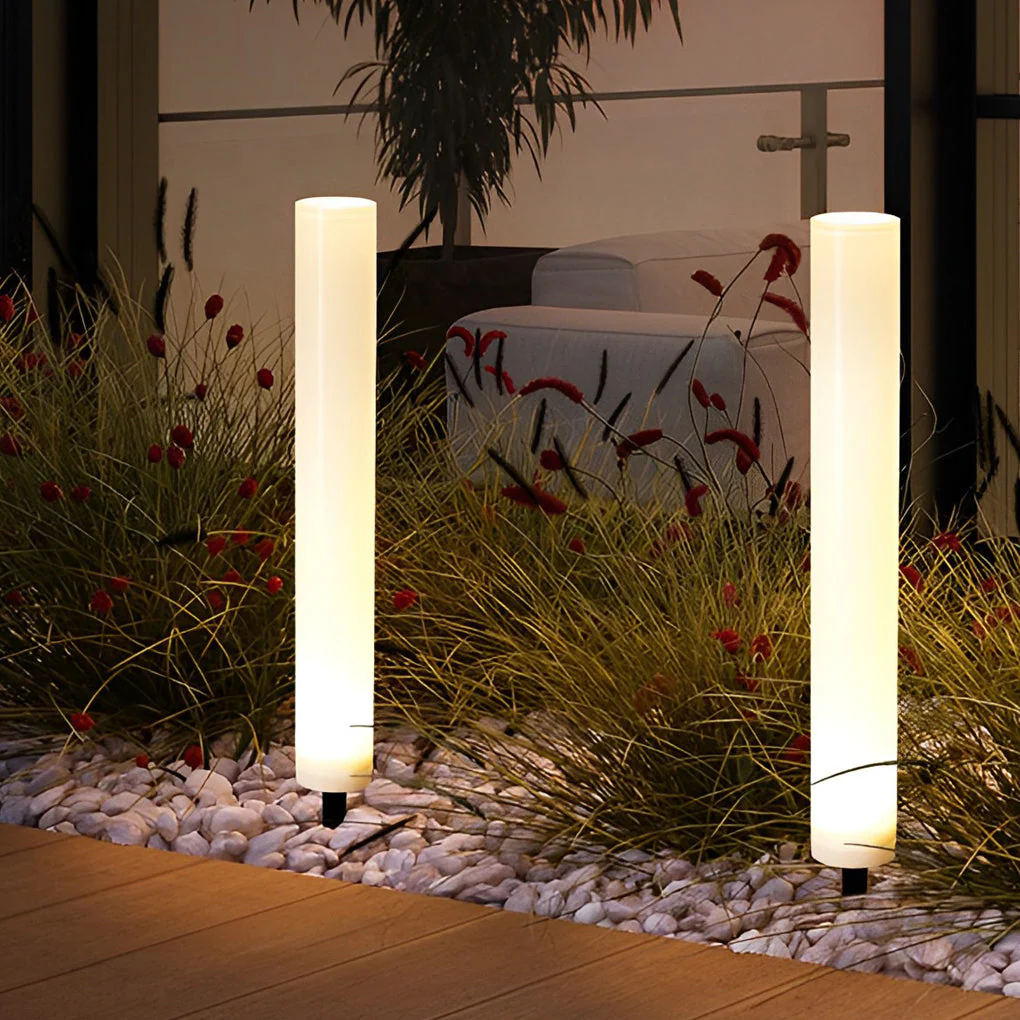 Hana Long Cylindrical Modern ABS Outdoor Lawn Post Lights - Image 7