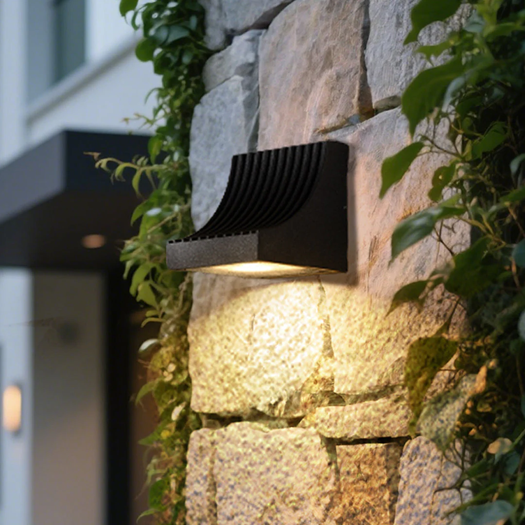 Harlan Industrial Minimalist Glass Outdoor Wall Light