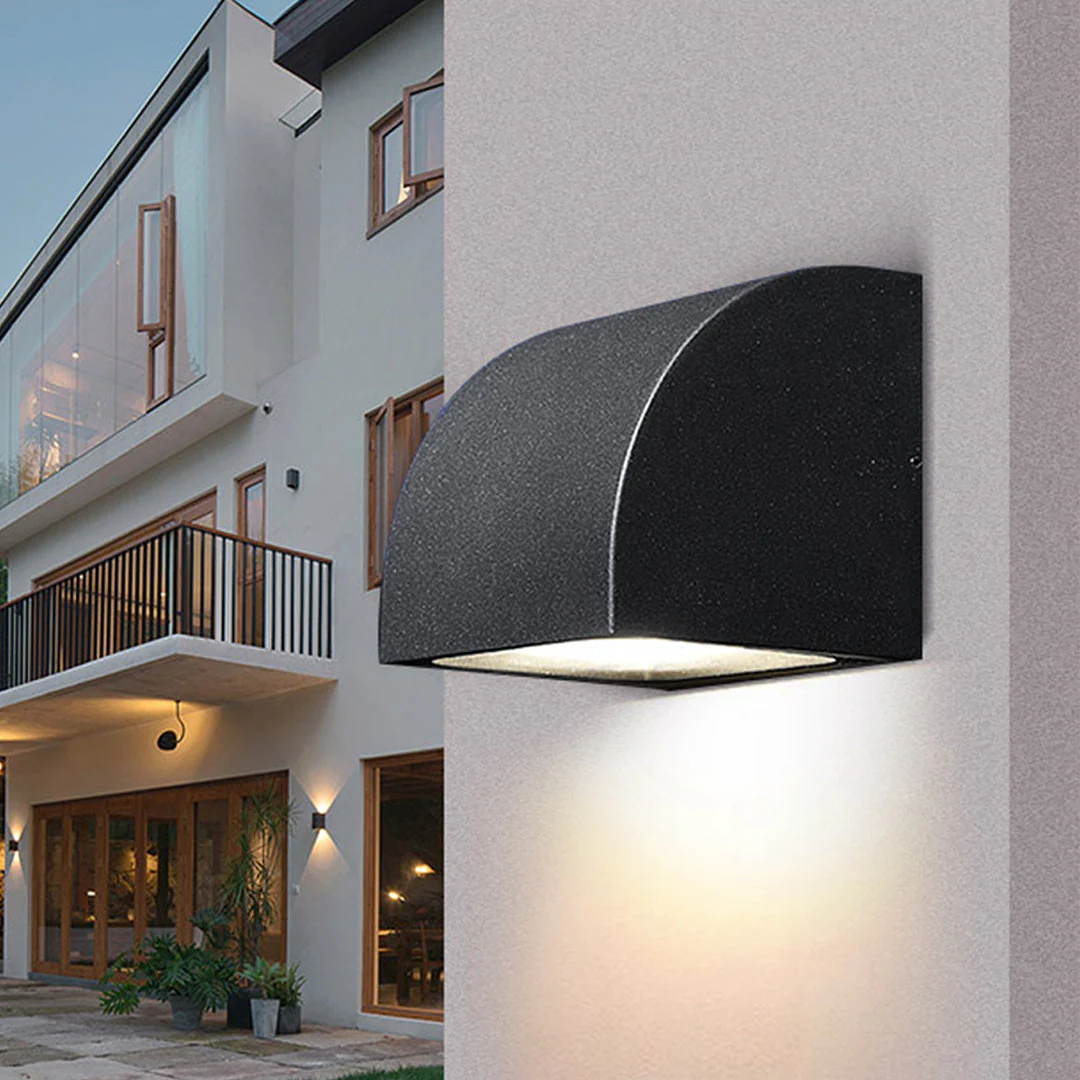 Harlan Industrial Minimalist Glass Outdoor Wall Light - Image 12