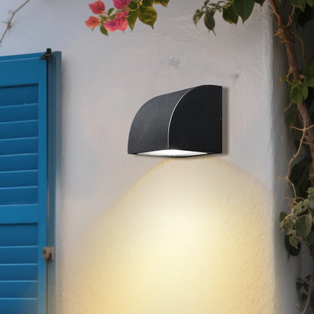 Harlan Industrial Minimalist Glass Outdoor Wall Light - Image 7