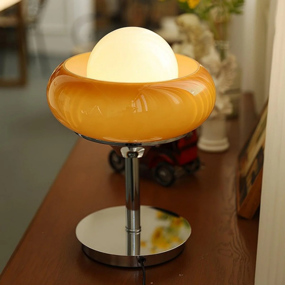 Harvey Modern Glass Table Lamp - Image 3