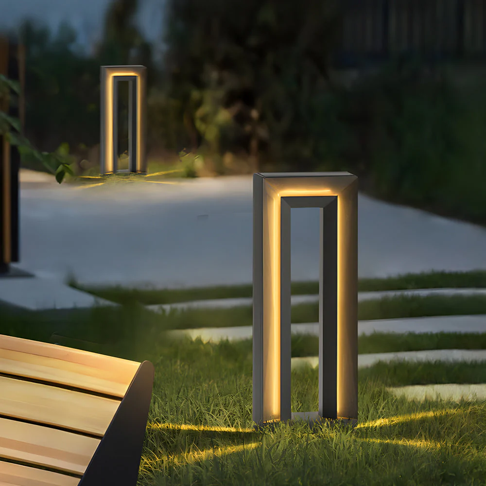 Hattie Arch Modern Minimalist Steel Outdoor Lawn Lights - Image 2