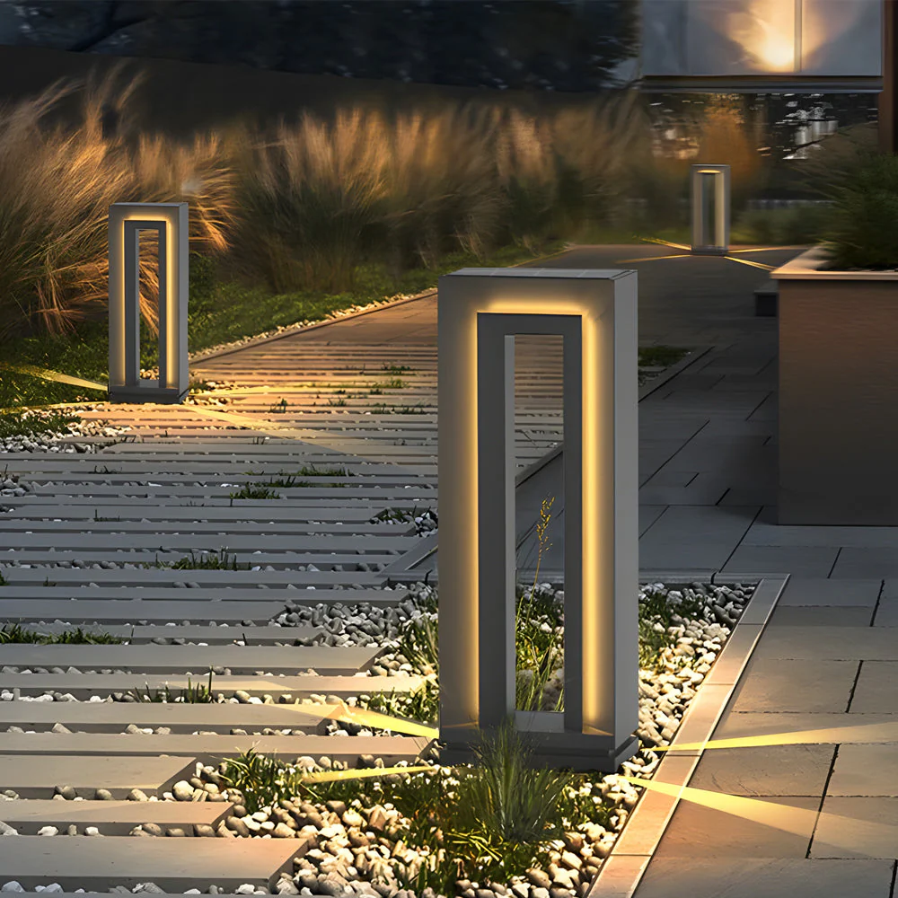 Hattie Arch Modern Minimalist Steel Outdoor Lawn Lights - Image 3
