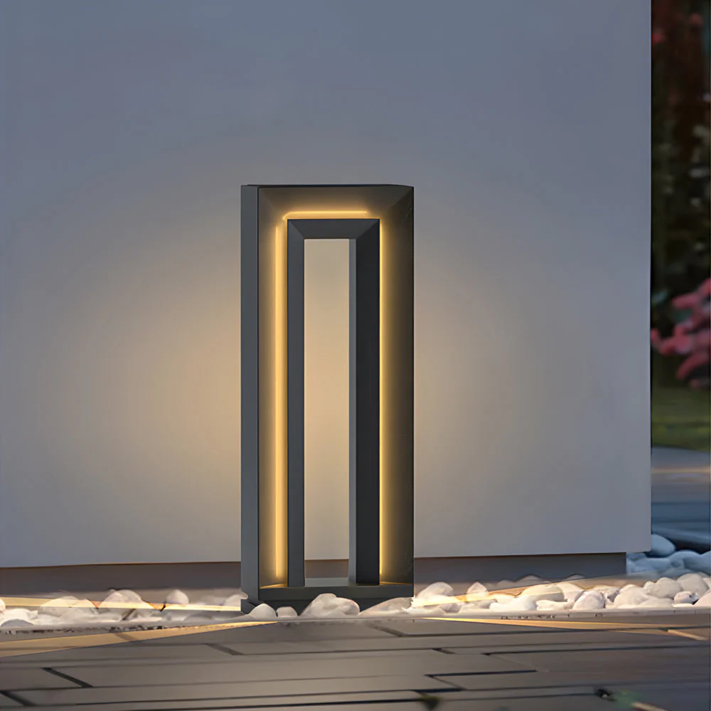 Hattie Arch Modern Minimalist Steel Outdoor Lawn Lights - Image 4