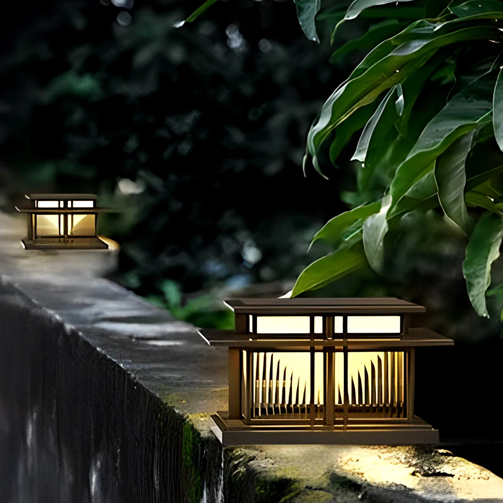 Haylyy Modern Solar Post Caps Glass Outdoor Pillar Light - Image 10