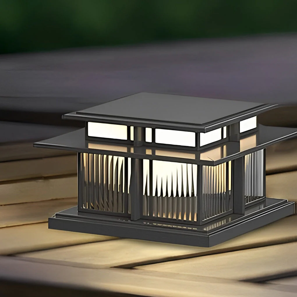 Haylyy Modern Solar Post Caps Glass Outdoor Pillar Light - Image 11