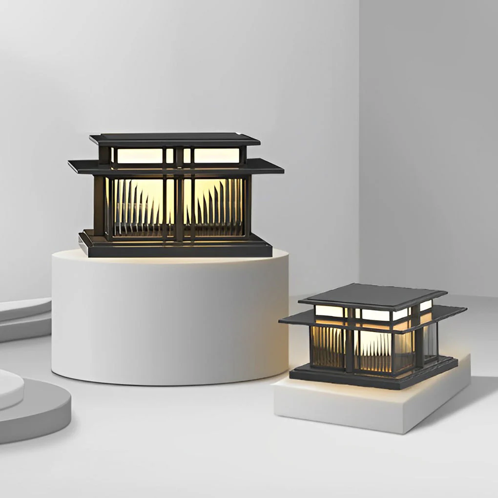 Haylyy Modern Solar Post Caps Glass Outdoor Pillar Light - Image 12