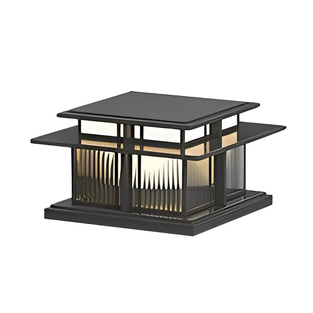 Haylyy Modern Solar Post Caps Glass Outdoor Pillar Light - Image 4