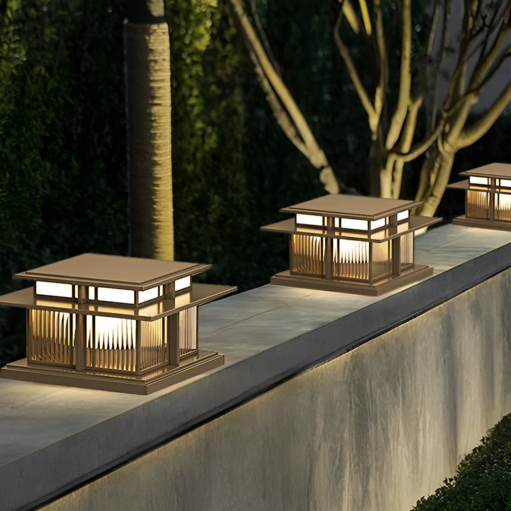 Haylyy Modern Solar Post Caps Glass Outdoor Pillar Light - Image 6
